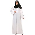 Front open premium CEY fabric abaya- White